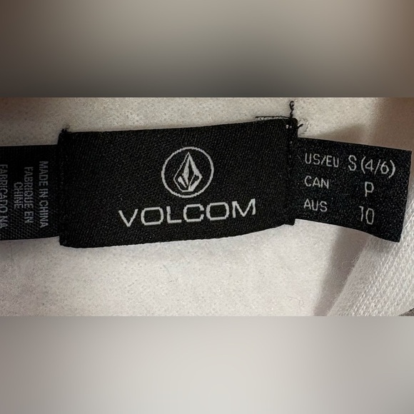 NWT Volcom Surf Fleece Hoodie Fill Zip Hawaii SMALL White Stone Love - Picture 4 of 10